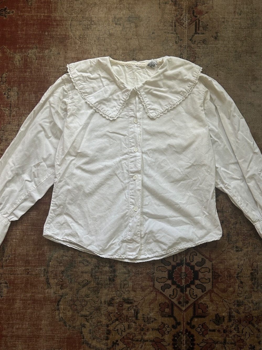 Vintage 80's 100% Cotton Peter Pan Blouse